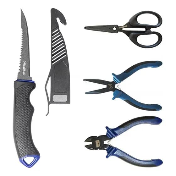 Kit Pesca Marine Sports Alicate Faca Tesoura Aço Inox Filete