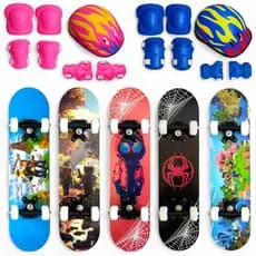Kit Skate Infantil 60cm Completo Criança Menino Menina Montado Barato com Kit Proteção Capacete