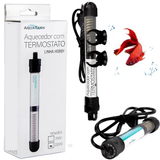 Termostato Aquecedor AquaTank 25w para aquários De até 25L Hobby