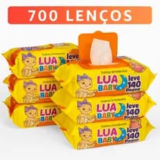 Kit 700 Toalha Umedecida Premium 5 Pacotes com Tampa Lencinho para Recem Nascido Bebe Adulto