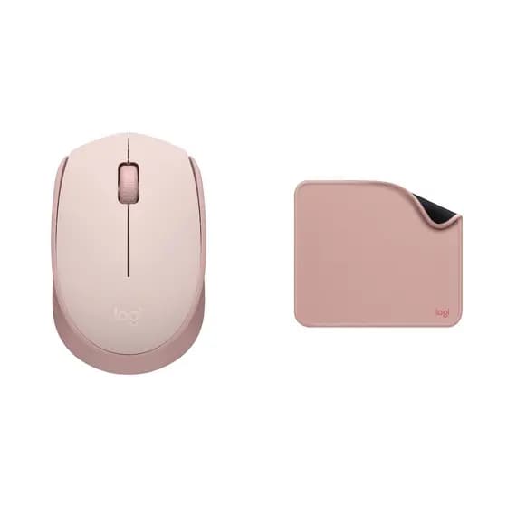 KIT MOUSE LOGITECH M170 SEM FIO ROSA + MOUSE PAD LOGITECH STUDIO SERIES ROSA