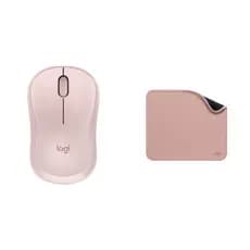 KIT MOUSE LOGITECH M240 SEM FIO BLUETOOTH ROSA + MOUSE PAD LOGITECH STUDIO SERIES 200X230MM ROSA