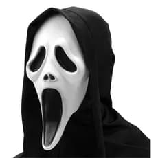 KIT Mascara Pânico Scream Ghost Face Com Capuz Festa Fantasia Cosplay Halloween Fantasma Dia das Bruxas Terror