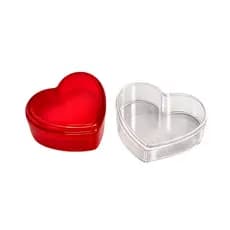 Lembrancinha Coração Vermelho Transparente Tubete Baleiro Acrílico Festa Decoração Romântica Dia dos Namorados Valentine