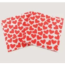 Guardanapo de Papel Folha Dupla Coração Dia dos Namorados Romântico Descartável 33x33cm Decorativo Festa Aniversário