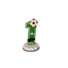 Vela de Futebol Aniversário Biscuit Número Decoração Festa Bolo Bola Neymar Campo Chuteira