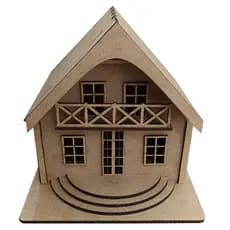 Casinha varanda degraus realista quebra cabeça 3d para montar e pintar em mdf crú