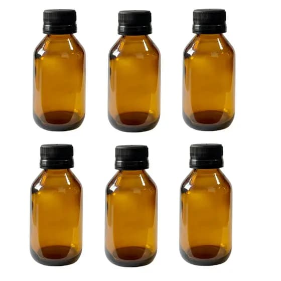 Frasco De Vidro âmbar com tampa lacre de 60ML R24