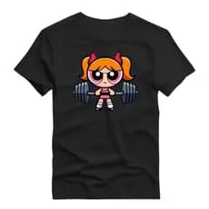 Camisa Feminina Academia  Fitness T-shirt Meninas Super Poderosas Florzinha 100% Algodão
