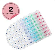 Kit 2 Tapetes Antiderrapantes Box Banheiro Transparente PVC Segurança Antiderrapante Limpeza Lavável