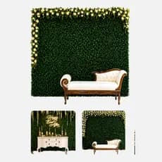 Kit 05 Placas Buchinho Artificial Verde Jardim Vertical Decorativo Parede Planta