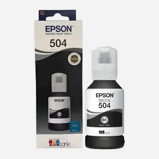 Refil Tinta Epson 504 BK Preto Ecotank L1110 L3150 L4160 Original Impressão Nítida Alta Qualidade