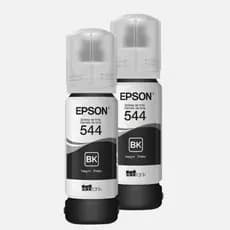 Kit 2 Garrafas Tinta Epson 544 Preto EcoTank L5190 L3150 L3110 Impressora Original Alta Performance