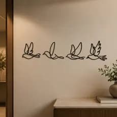 Quadro Decorativo Vazado Pássaros 3D Decoração Moderna para Sala e Quarto
