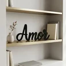 Letreiro Palavra Amor Decorativo Preto Branco Decoração de Parede