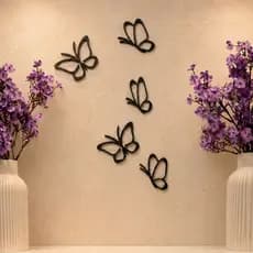 Aplique Decorativo Borboleta Preto Kit 3D Com Fita Dupla Face