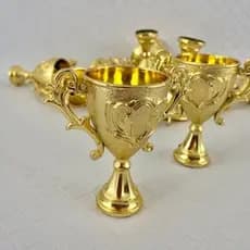 KIT 6 /10/12 Troféu Taça Dourado de Luxo 9x9cm -  Lembrancinha Festa