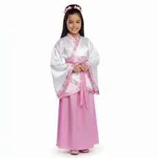 Fantasia Cosplay Infantil Princesa Oriental | Kimono Gueixa Chinês Japonesa Luxo Festa Temática