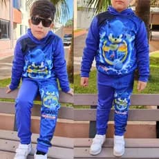 Conjunto de Moletom infantil do Sonic cor azul