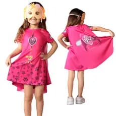 Roupa Fantasia Infantil  Patrulha Canina Skye com Máscara de E.V.A