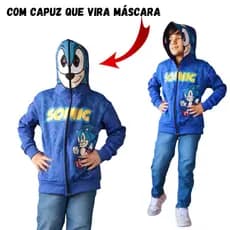 Promoção Blusa casaco moletom sonic capuz/mascara