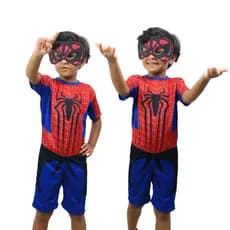 Fantasia Homem Aranha Infantil Com Máscara Spiderman 1 á 8 Anos- com Envio imedito