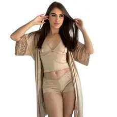 Robe Com Renda Caimento Perfeito Hobby com Amarração