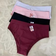 KIT 5 Calçola Cotton Conforto Cintura Alta Algodão Senhora Pos Parto Revenda