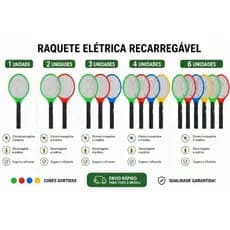 Raquete elétrica 1/2/3/4/6 unidades, temos preço de atacado entre em nossa loja e confira, cores sortidas