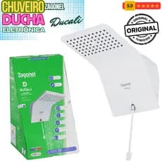 CHUVEIRO ZAGONEL LANÇAMENTO! DUCHA ELETRÔNICA DUCALI C/ ESPALHADOR GRANDE, JATO OBEDIENTE 127V-220V.