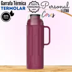 Garrafa Térmica Personal Deep 1L Termolar Rolha Clean Conservação Térmica 12h Quente / 24h Frio