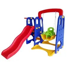 BRINQUEDO PLAYGROUND 3 EM 1 COLORIDO - ESCORREGA + BALANÇO + BASQUETE
