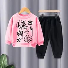 Conjunto Infantil Calça De Moletom Kit Conjunto Infantil Casaco Gola Careca Moletons Infantil