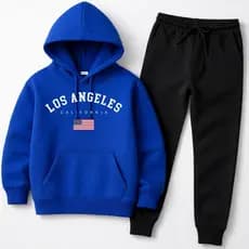 Conjunto Moletom Infantil PREMIUM Flanelado e Calça Estampado Los Angeles Quentinho Confortável