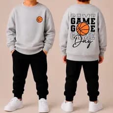 Kit Conjunto Masculino Gola Redonda Moletom Basquete Casaco Masculino Estiloso kids casual