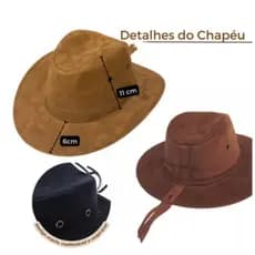 chapeu cowboy coutry unisex cor preto, bege, marrom, chocolate