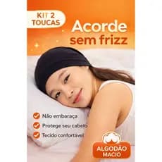 kit 2 Toucas Nero Anti Frizz para Dormir não embaraça o cabelo confortavel