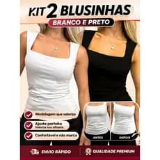 Kit 2 Blusinhas Regata Feminina confortável Modelagem que Valoriza o Corpo