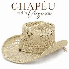 Chapéu Country Feminino de Palha Estilo Cowboy Moda Praia