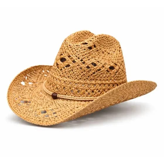 Chapéu Cowboy Feminino de Palha Estilo Country Moda Verão
