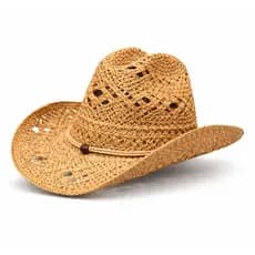 Chapéu Cowboy Feminino de Palha Estilo Country Moda Verão