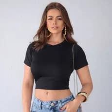 Blusinha cropped feminina estilosa