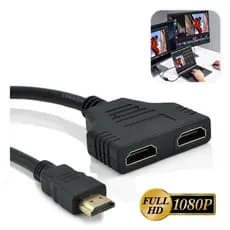 Cabo Duplicador Hdmi 1 Entrada 2 Saídas Adaptador Y  2x1 Splitter Espelha Imagem Notebook PC