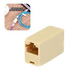 Emenda Cabo de Rede Conector Rj45 Fêmea Prolongador Extensor Fio Internet