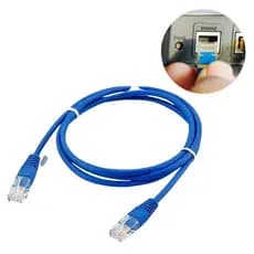 Cabo De Rede 1m Internet RJ45 Azul Curto 1 metro Montado Pronto Para Usar Smart TV PS4