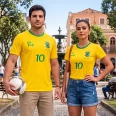 Camisa do Brasil masculino e feminino 100% algodão Camiseta perfeita para torcedor