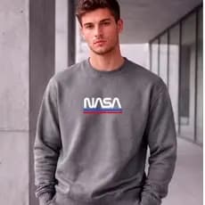 Moletom masculino e feminino NASA casual moderno e estiloso blusa de frio perfeita para o inverno toque macio algodão