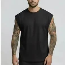 Regata masculina Oversized lisa  casual streetwear moderna  e estilosa camisa  para academia musculação 100% algodão
