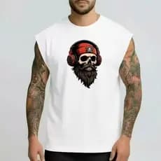 Regata masculina Oversized com estampas variadas e personalizadas casual perfeita para academia 100% algodão