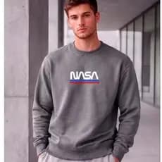 Moletom careca masculino e feminino blusa de frio casaco moda inverno masculino e feminino 100% algodão estampa NASA